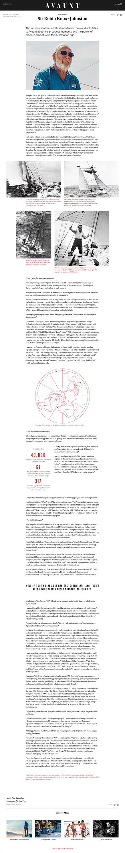 Article: Sir Robin Knox-Johnston